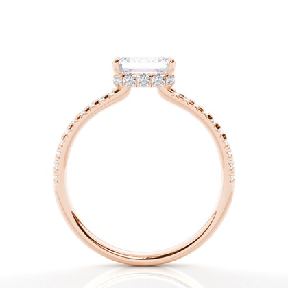 1.00 Carat Rotgold Halo Verlobungsringe