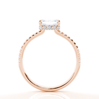 Prong-Einstellung Moissanit Halo-Verlobungsring