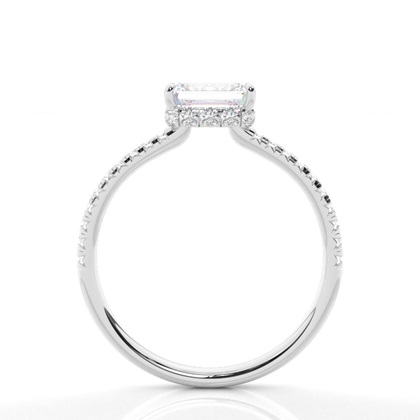 Prong-Einstellung Diamant Halo-Verlobungsring