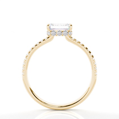 Prong-Einstellung Diamant Halo-Verlobungsring