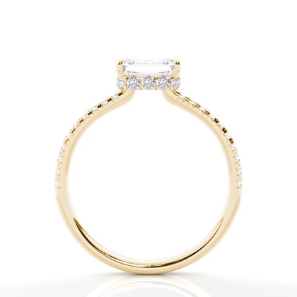 Prong-Einstellung Moissanit Halo-Verlobungsring