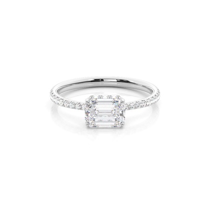 Prong Setting Moissanite Halo Engagement Ring