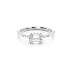 Chaton Zetting Moissanite Halo Verlovingsring
