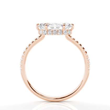 Prong-Einstellung Diamant Halo-Verlobungsring