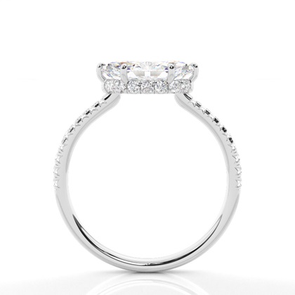 Prong-Einstellung Diamant Halo-Verlobungsring