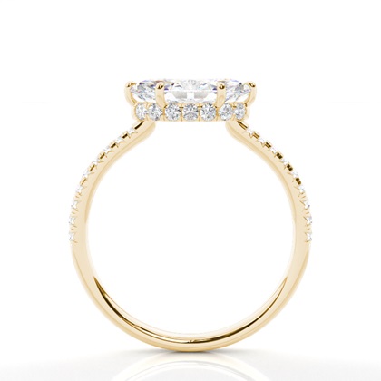 Prong-Einstellung Diamant Halo-Verlobungsring