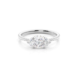 Prong-Einstellung Diamant Halo-Verlobungsring