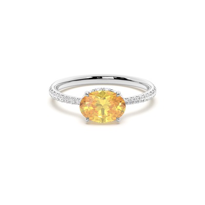 Yellow Diamond Halo Engagement Ring