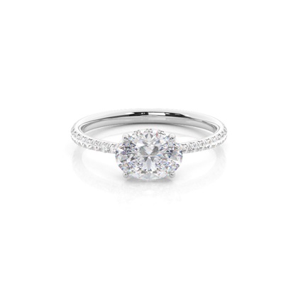 Prong Setting Moissanite Halo Engagement Ring