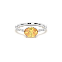 Yellow Diamond Halo Engagement Ring