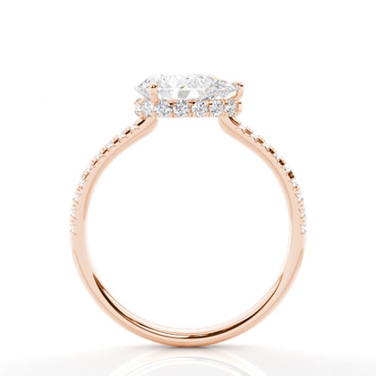 Prong-Einstellung Diamant Halo-Verlobungsring