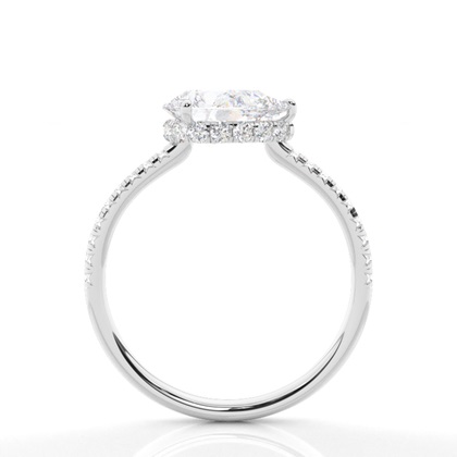 Prong-Einstellung Moissanit Halo-Verlobungsring