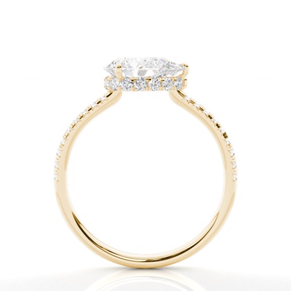 Prong-Einstellung Diamant Halo-Verlobungsring