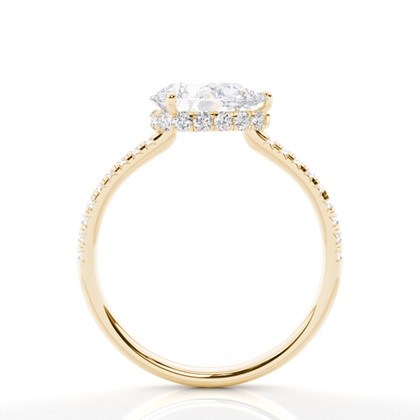 Prong-Einstellung Moissanit Halo-Verlobungsring