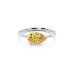 Gul diamant Halo förlovningsring
