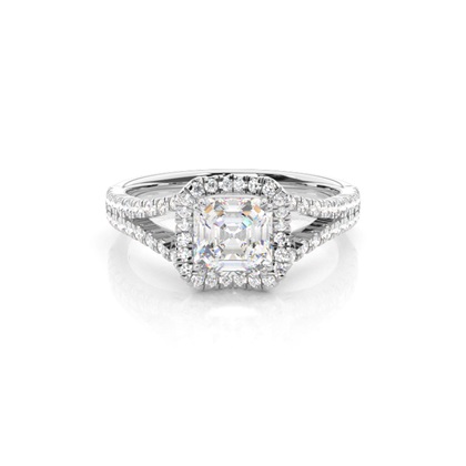 Asscher Halo Diamond Engagement Rings