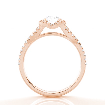 Prong-Einstellung Moissanit Halo-Verlobungsring