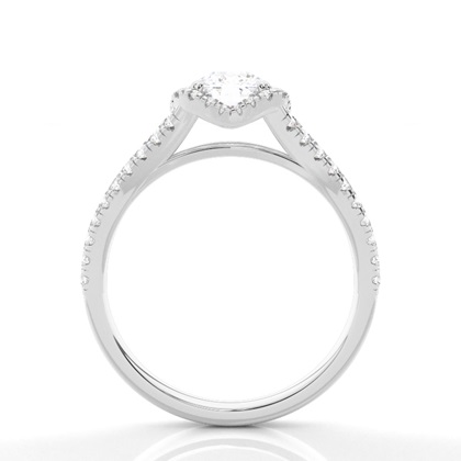 Prong-Einstellung Moissanit Halo-Verlobungsring