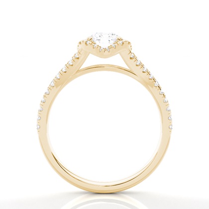 Prong-Einstellung Moissanit Halo-Verlobungsring