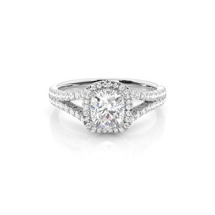 Cushion Halo Diamond Engagement Rings