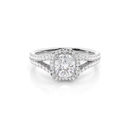 Prong Setting Moissanite Halo Engagement Ring