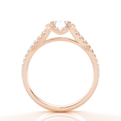 Prong-Einstellung Moissanit Halo-Verlobungsring