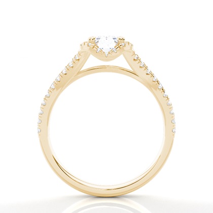 Prong-Einstellung Moissanit Halo-Verlobungsring