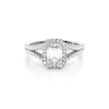 Prong Setting Moissanite Halo Engagement Ring