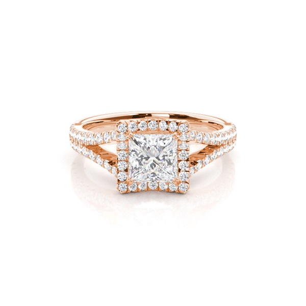 Prong Setting Diamond Halo Engagement Ring