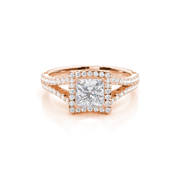 Prong Setting Moissanite Halo Engagement Ring