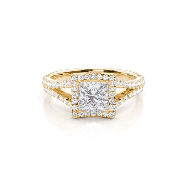Prong Setting Moissanite Halo Engagement Ring