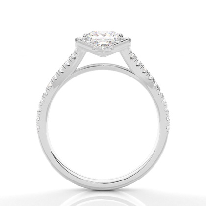 Princess Cut Halo Diamond Engagement Rings