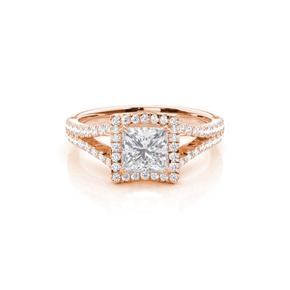 Prong Setting Moissanite Halo Engagement Ring
