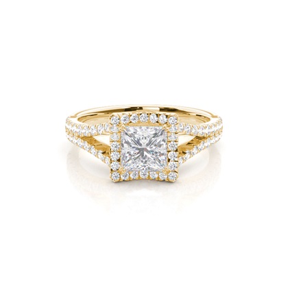 Prong Setting Moissanite Halo Engagement Ring
