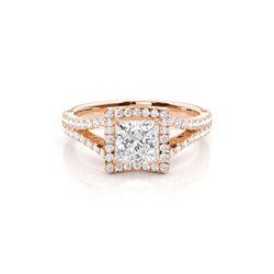 Prong Setting Diamond Halo Engagement Ring