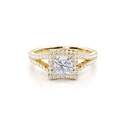 Prong Setting Moissanite Halo Engagement Ring