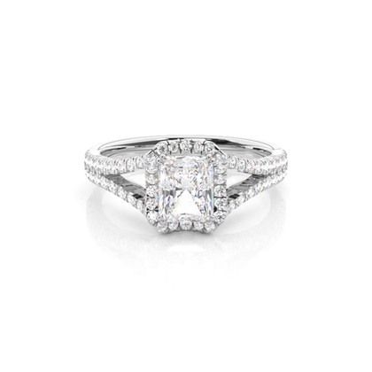 Radiant Halo Diamond Engagement Rings