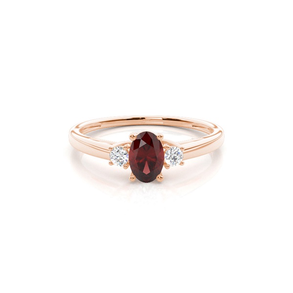 Prong Setting Garnet Three Stone Ring