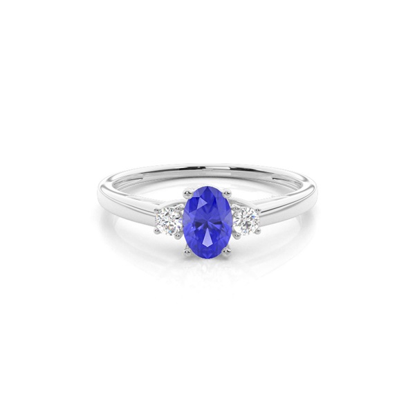 Prong Setting Tanzanite Three Stone Ring