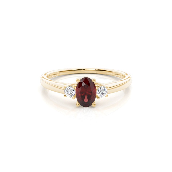 Prong Setting Garnet Three Stone Ring