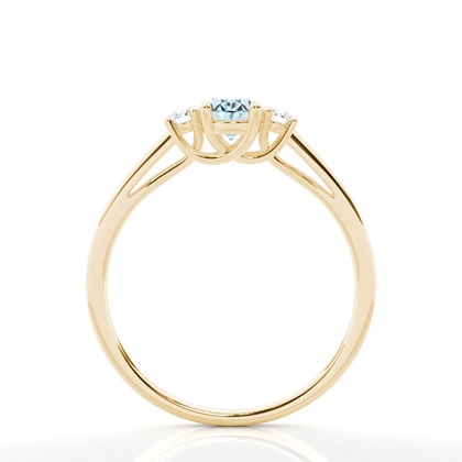 Dreisteine-Ring mit Aquamarin in einer Krappenfassung