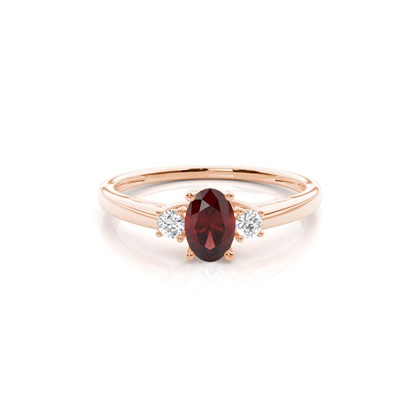 Prong Setting Garnet Three Stone Ring
