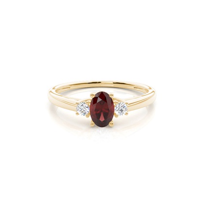 Prong Setting Garnet Three Stone Ring