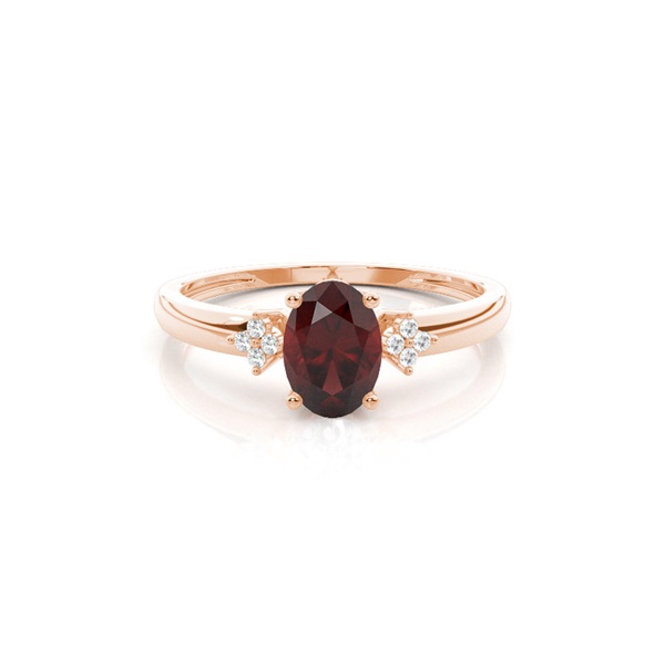 Prong Setting Oval Garnet Engagement Ring
