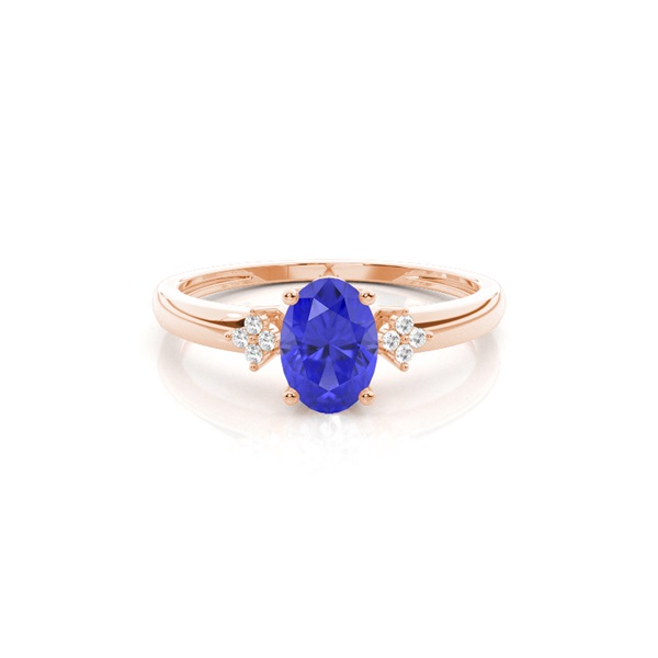 Prong Setting Oval Tanzanite Engagement Ring