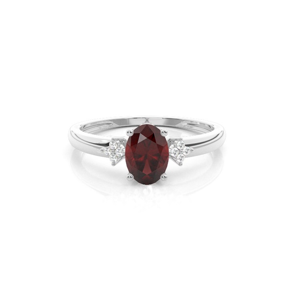 Prong Setting Oval Garnet Engagement Ring