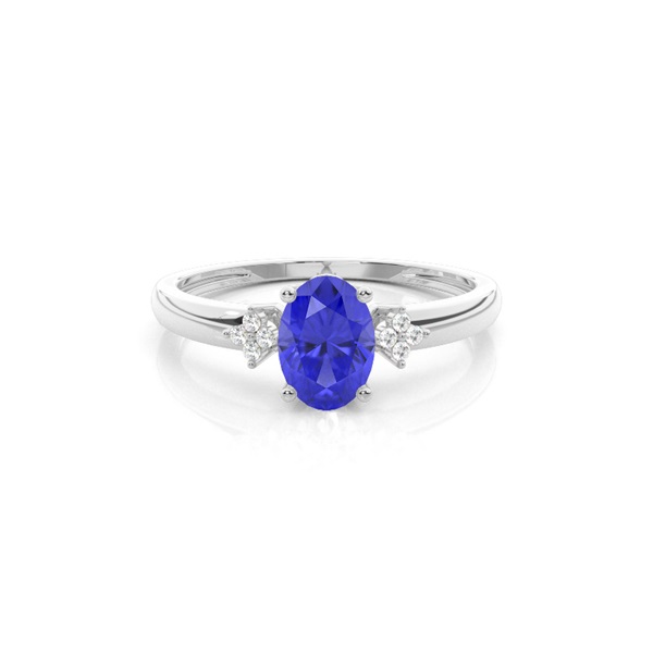 Prong Setting Oval Tanzanite Engagement Ring