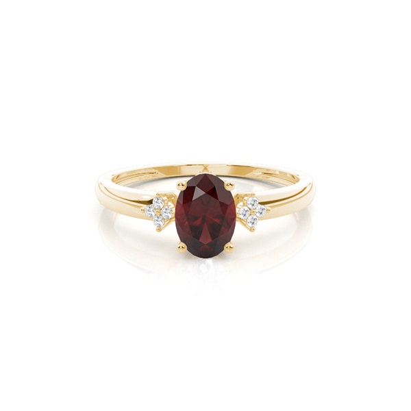 Prong Setting Oval Garnet Engagement Ring