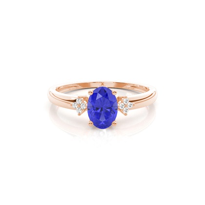 Prong Setting Oval Tanzanite Engagement Ring