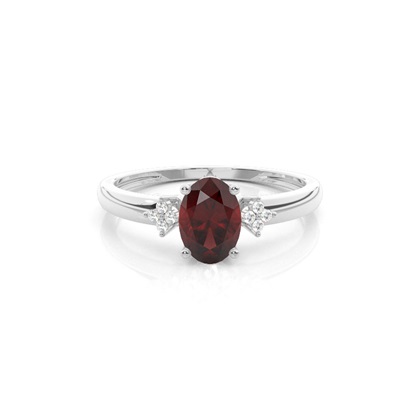 Prong Setting Oval Garnet Engagement Ring